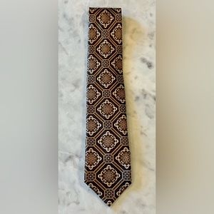 Stefano Ricci 100% Silk Brown & Tan Medallion design tie- excellent condition